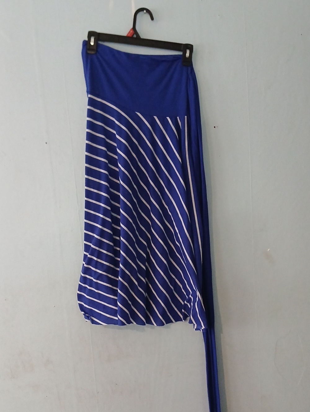 Blue/white Striped Wrap Dress